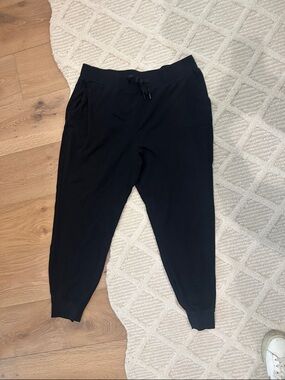 Women's Black Jogger Track Pants with Drawstring Waist